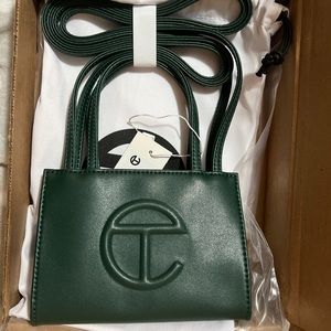 Telfar small dark olive shopping bag